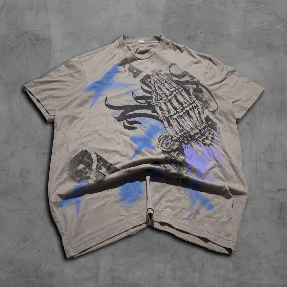 Y2k Relaxed Grey Next Level Grunge Skater Tee Shirt
